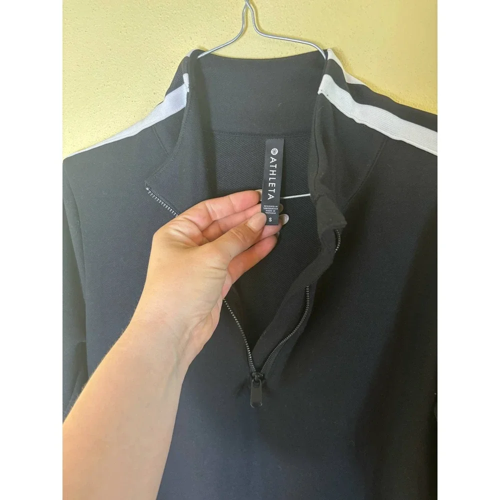 Athleta Circa‎ Track Sweatshirt Dress Small Back Quarter Zip With Pockets